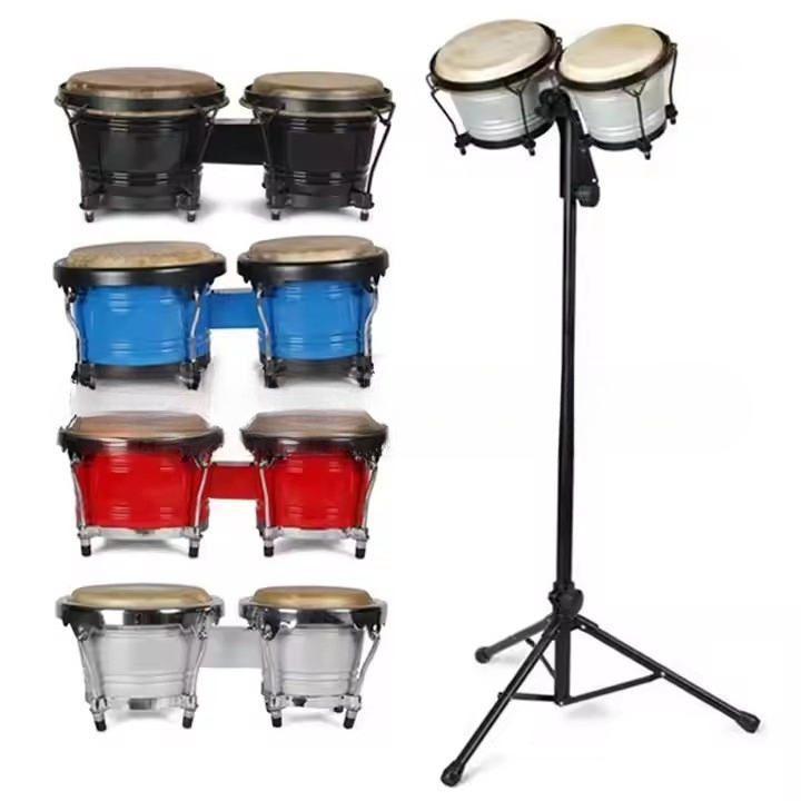 Bongo Drum Set - Профессиональный набор для бонго-танбёринов с подставкой,