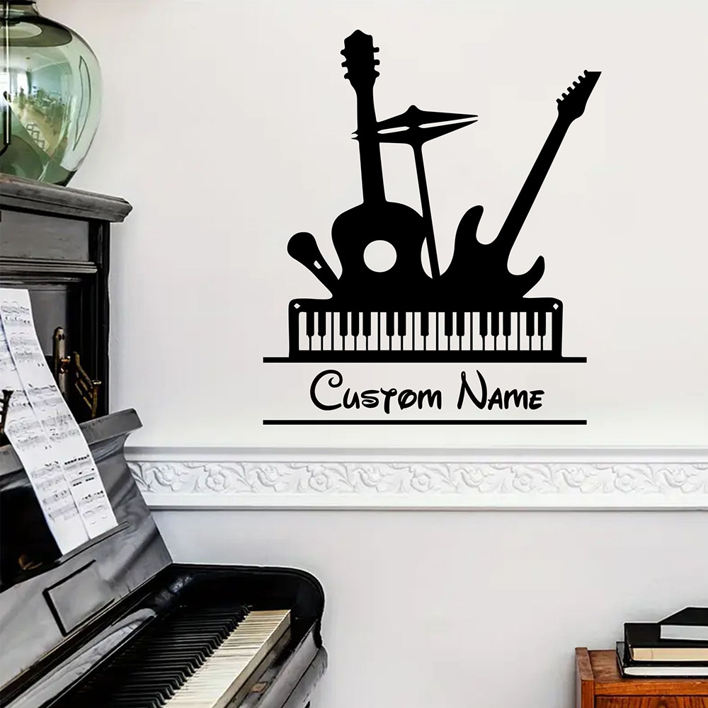 Musical Instrument Name - 1 шт. Наклейка на стену с