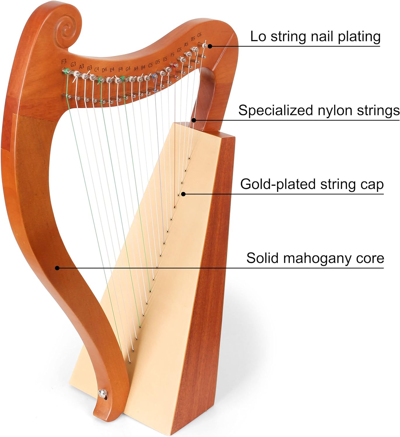 15 19-струнная мини-арфа, лира – обзор и цена Musical Instrument Harp