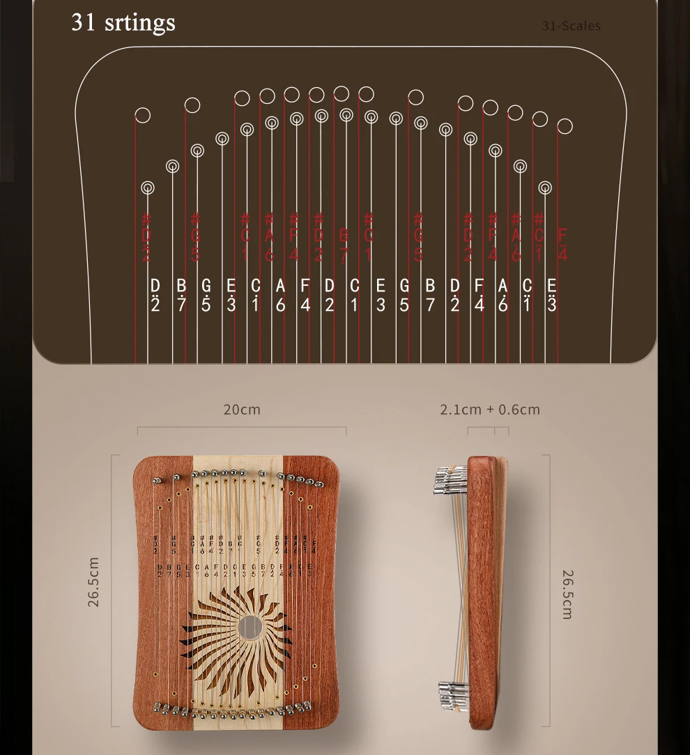 Лира Hluru с 31 струной, калир – обзор и цена Musical Instrument Harp
